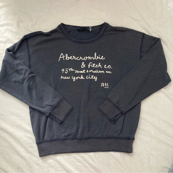 Abercrombie & Fitch Tops - Abercrombie & Fitch Blue Crewneck Sweatshirt Size XS Blue